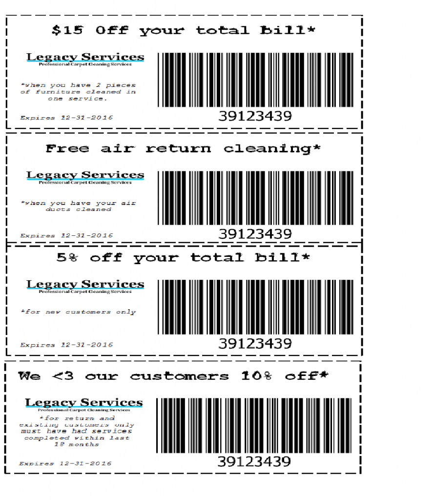 Legacy Services Seattle Carpet Cleaning Specials/ Coupons